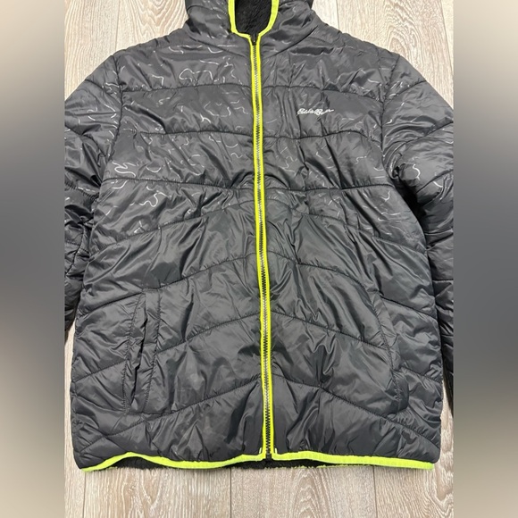 Eddie Bauer Black Puffer Jacket with Neon Accents for youth - Picture 2 of 7